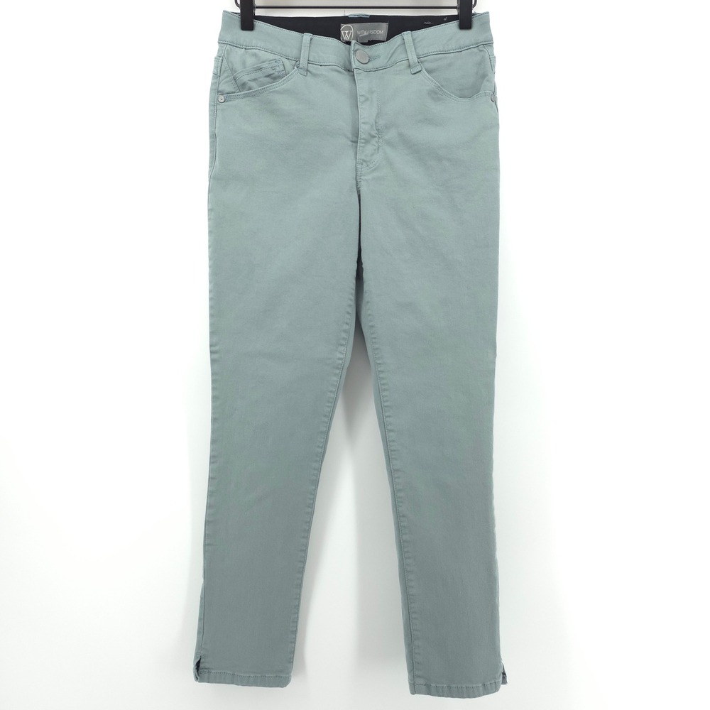 Wit & Wisdom Ab-solution Women Ankle Pants 4 Sage Green L103VMX2 Slim